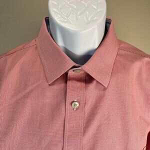 UNTUCKit Men's red and white Wrinkle Free long sleeve shirt Large L EUC